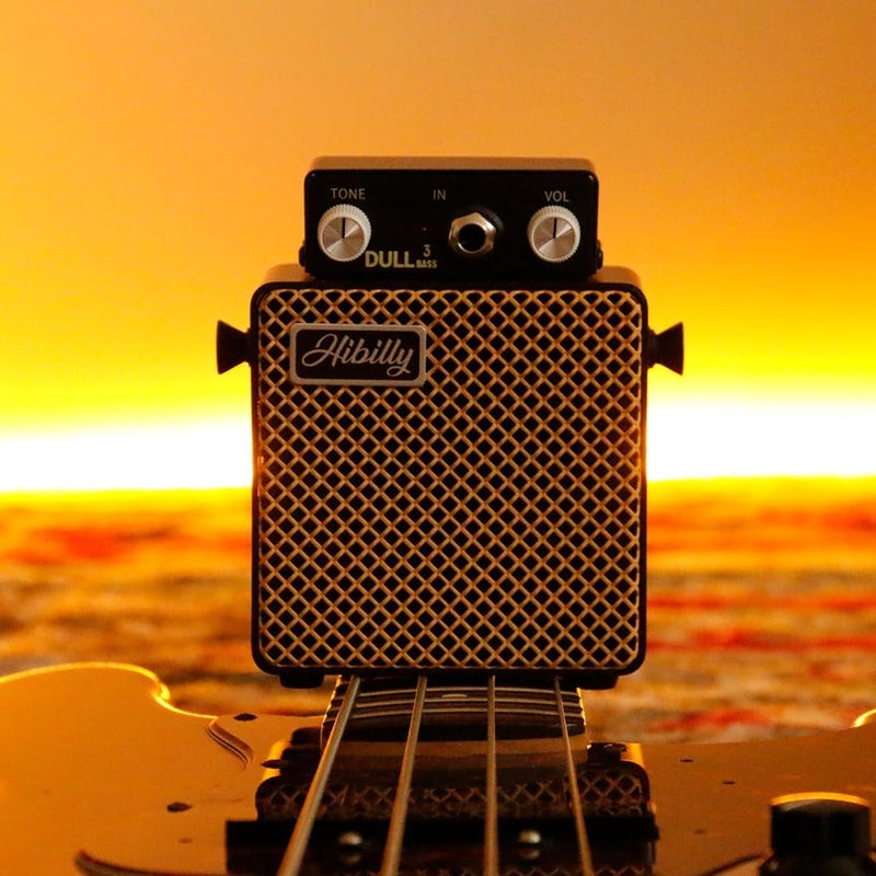HiBilly Dull3 Full-Metal Mini Bass Amplifier, Rechargeable 3W Pocket Micro Amp with Clean/Overdrive/Distortion Modes, 3" Speaker, 1200mAh Battery - Image 3
